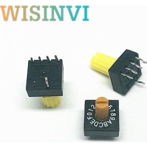 2 PCS SC-1110W-9 with Cap 0-F Code Switch Touch On/off Switch Standard Iron 16-position Rotary Dial Switch Positive Code