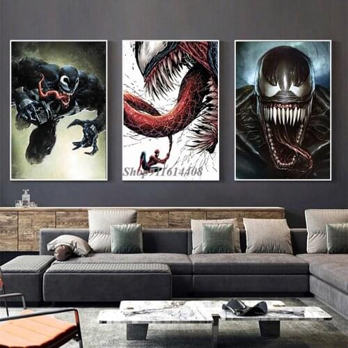 Disney Canvas Painting Classic Marvel Movie Poster Print Venom Superhero Spider Man Wall Art Picture for Living Room Home Decor