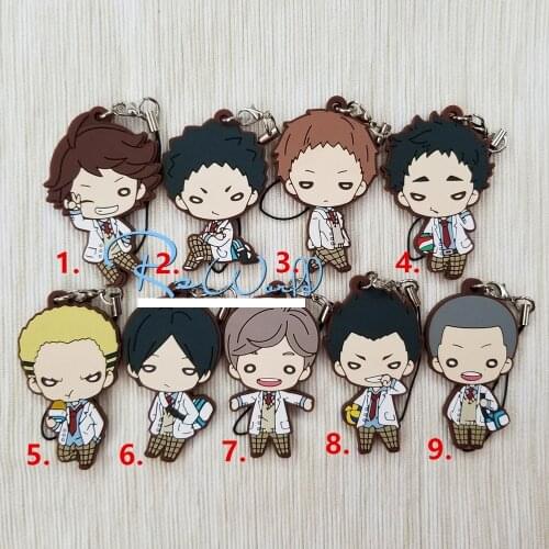 Haikyuu Anime keychain Oikawa Tooru Kozume Kenma Kuroo Tendo Satori Koutarou Hinata Rubber strap/mobile phone strap D194
