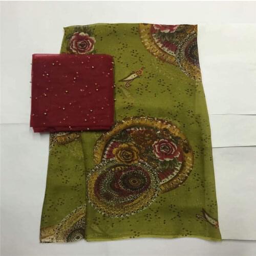 Fashion new style silk printed chiffon fabric for garment neat embroidery on the material with swiss voile lace tissu! LXF4327