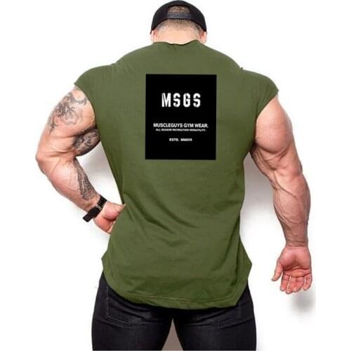 Brand Workout Fashion Tank Top Men Gym Sleeveless Shirt Bodybuilding Stringer Fitness Mens Cotton Singlets Muscle Clothes Vest