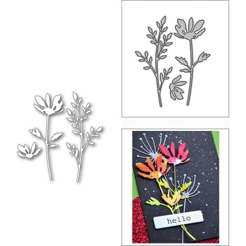 New 2021 Elegant Daisy Flower Stems Metal Cutting Dies for DIY Scrapbooking and Card Making Decorative Embossing Craft No Stamps