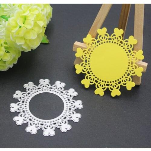 2021 New Circle Round Love Lace Frame Metal Cutting Dies 2021 New Diy Molds Scrapbooking Paper Making Die Cuts Crafts
