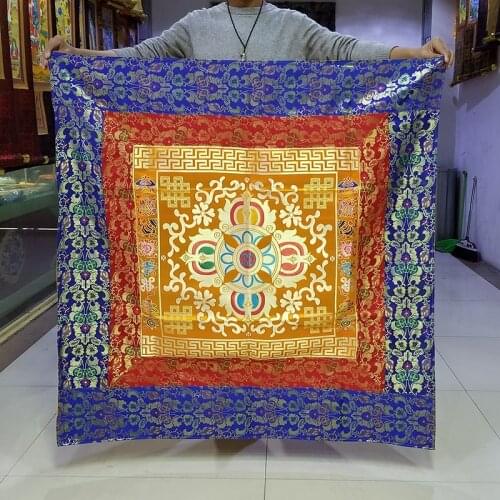 Wholesale Buddhist supply Tibet family home Buddhism Temple Auspicious Embroidery Vajra Buddha Altar Table cloth Hanging curtain