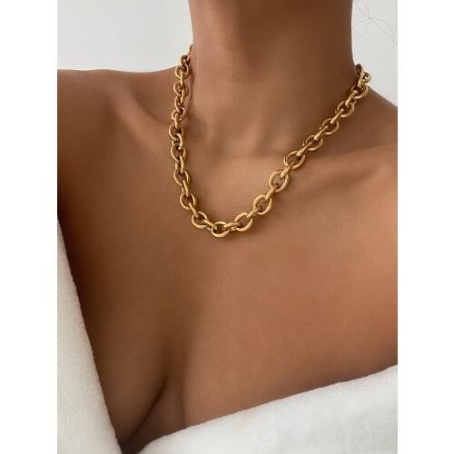 Timeless Wonder Stunning Geo O Chains Statement Necklace Women Stainless Steel Jewelry Goth Designer Party Kpop Trendy Ins 2891