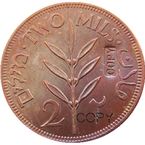 Palestine 2 Mile 1927 1941 1942 1945 1946 1947 Copper Copy Decorate Coin