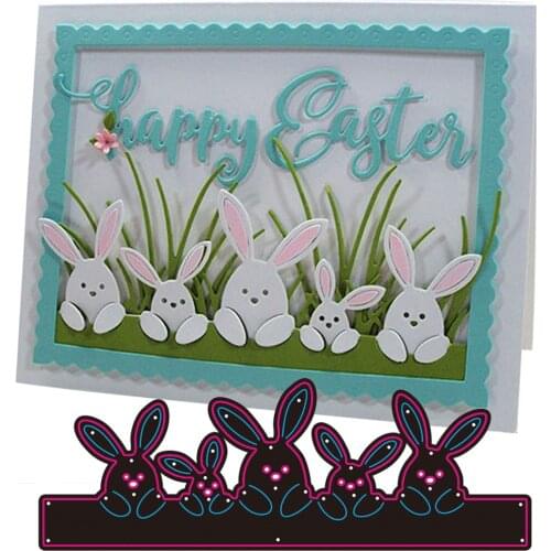 Easter Rabbit Family Metal Cutting Dies Stencils for DIY Scrapbooking Album Decorative Embossing Card Crafts Template New