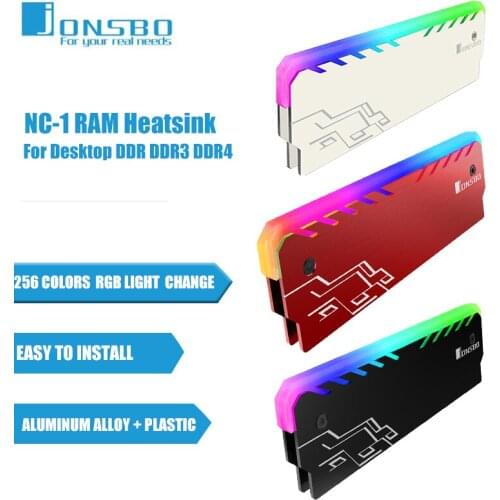 Jonsbo Ram Memory Radiator NC-1 RGB Light 256 Color Heat Sink Cooler Vest Memory Thermal Pads For Desktop DDR DDR3 DDR4 Computer