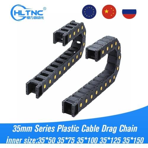 1M 35mm series Plastic Cable Drag Chain wire carrier with end Connectors Towline for CNC Router Machine Tools 1000mm open type