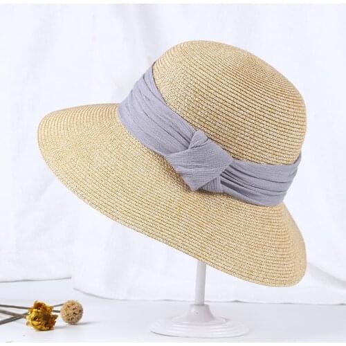 Womens beach Hat Sun visor Bucket hat panama 2021 womens summer hats sunscreen protection womens elegant straw hats for women
