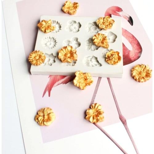Flower Shape Silicone Mold DIY Epoxy Resin Chocolate Mold Kitchen Baking Tools Cake Baking Decoration Flower Petal Silicone Mold