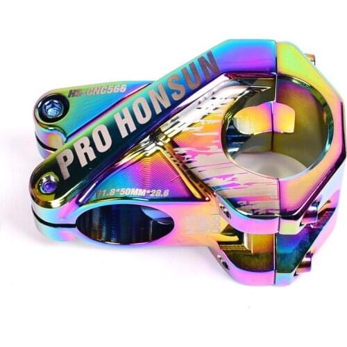 HONSUN Mountain Bike Stem 28.6mmx31.8mm Colorful Hollow Aluminum Alloy Stem Road Bike Short Stem For AM FR DH Bicycle Fork Parts