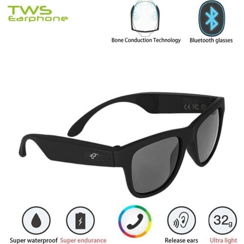 TWSEarphone Bone Conduction Bluetooth Earphone Smart Sport Sunglasses Wireless Stereo Music Sunglasses Sports Headset Headphone