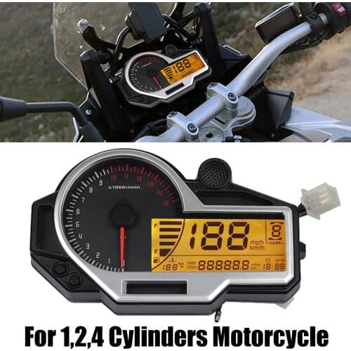 Universal Motorcycle Odometer For 1,2,4 Cylinders Tachometer ATV LCD Digital Speedometer Odometer For BMW KAWASAKI SUZUKI HONDA