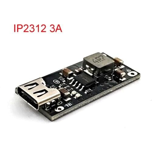 Type C USB Input High Current 3A Polymer Ternary Lithium Battery Quick Fast Charging Board IP2312 CC/CV Mode 5V To 4.2V 4.35V