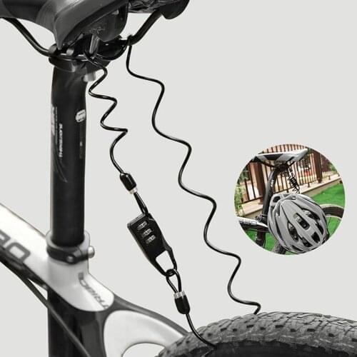 Anti Theft Bike Helmet Lock For MTB Bicycle Motorcycle Scooter Wheels Moto Security Safety Spring Rope Wire