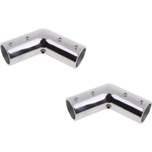 2pcs Durable Stainless Steel Marine Hand Rail 120 Degree Elbow 1'' 25mm