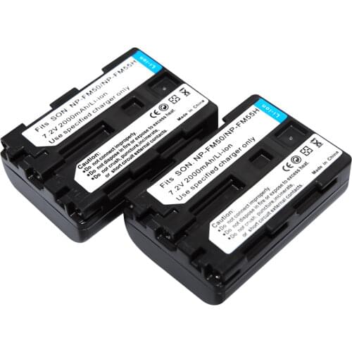 2PCS NP-FM50 NP FM50 FM55H Batteries Pack For Sony NP-FM51 NP-FM30 NP-FM55H DCR-PC101 free shipping