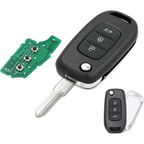 3 Button Flip Remote Key 433MHz PCF7961 4A Chip for Renault Kadjar Captur Megane 3 2013-2017 CWTWB1G767 with VAC102 Blade