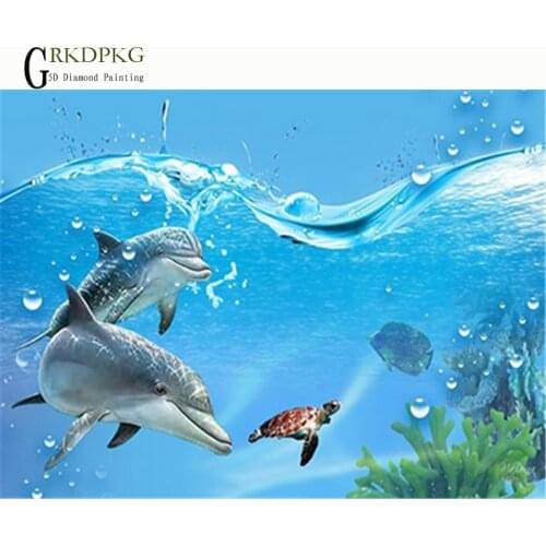 NEW 5D diy Full Square/Round Diamond Painting Dolphin turtle Cross Stitch Diamond Embroidery Diamond Mosaic Wedding decoration