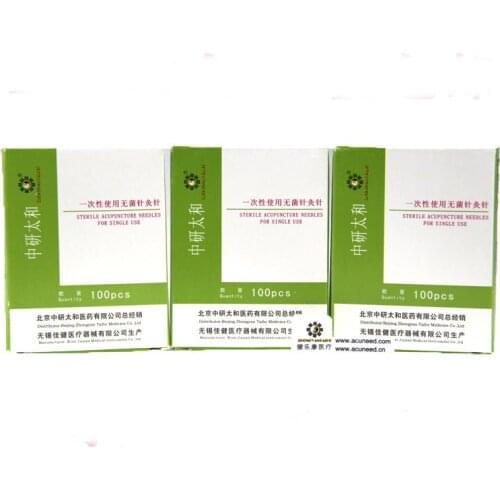 Zhongyan Taihe brand sterile disposable acupuncture needles beauty massage acupuncture metal handle piece needle 100pcs/box