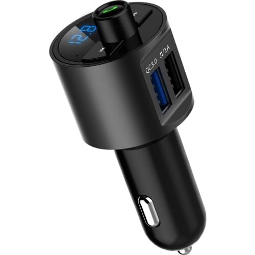 FM Transmitter Audio Aux Modulator Dual USB QC3.0Fast Car Charger Bluetooth Handsfree Calling Car Kit Car Radio MP3 Player