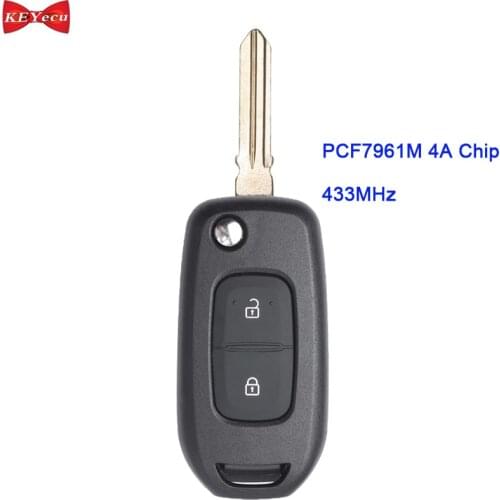 KEYECU for Renault Logan 2 for Dacia Logan 2 Remote Key Fob 433MHz FSK PCF7961M / HITAG AES / 4A CHIP 2 Button
