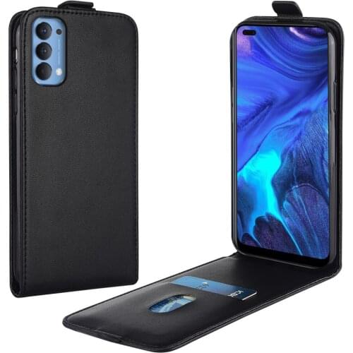 Flip Up and Down Leather Case for OPPO Reno4 4G CPH2173 PEEM00 Vertical Cover for OPPO Reno4 4g Case Phone Bag