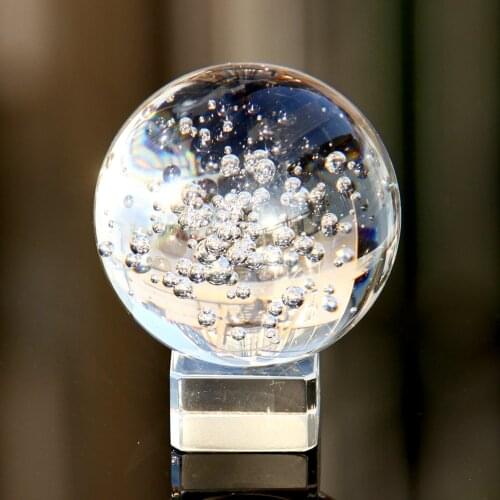 New 60mm Rare Clear Asian Quartz Crystal Ball Natural Raw Feng Shui Crystals Bubble Balls Sphere Table Decor Good Luck Globe