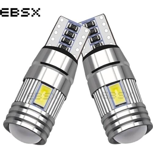 EBSX Wholesales 500X 12V Car LED Bulb T10 W5W 5630 6SMD Free Error LED Signal Light Canbus Auto Clearance Wedge Side Lamps