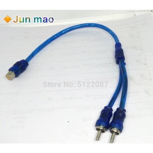 1 Female RCA 2 Male Adapter Cable Wire Splitter Stereo Audio Signal Connector