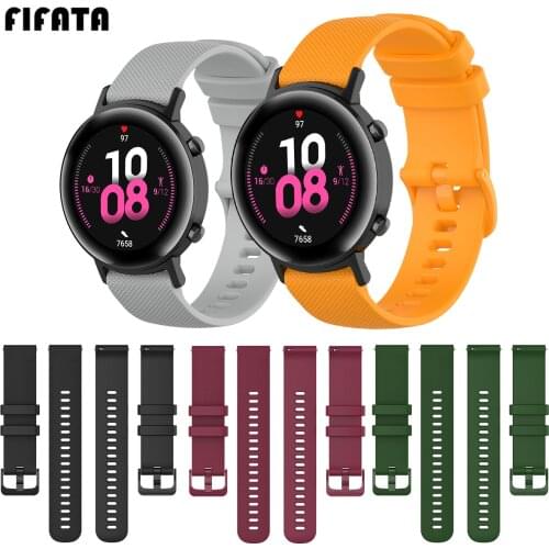 FIFATA 20 22MM Silicone Watchband For Huawei Watch GT 2/Xiaomi Huami Amazfit GTR 47 42MM/Bip/Garmin Venu/Polar Ignit Smart Watch
