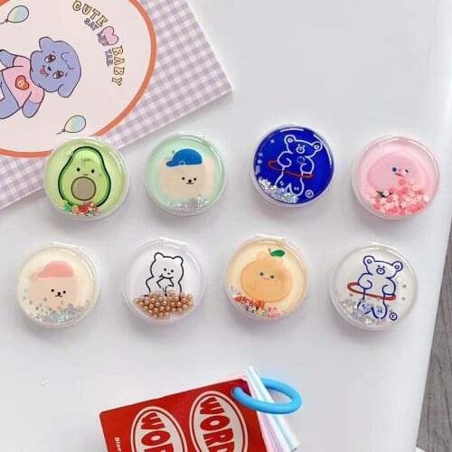 Quicksand cartoon Folding stand For Mobile phone Holder for iPhone X 7 8 6 for Samsung Huawei Xiaomi Phone Case Grip Kichstand