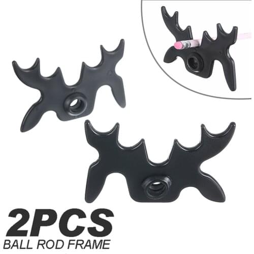 2pcs Pool Cue Rack Black Antlers Head Billiard Cue Rest Bridge Billiard Stick Frame 9 Stick Slip-On Racks Rod Accessories