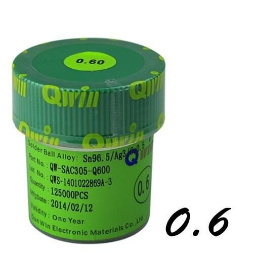 Lead-free 0.6mm 125k/bottle soldering balls welding balls for BGA reballing