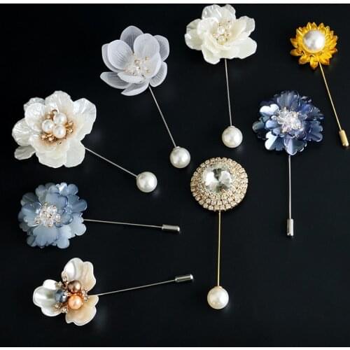 Vintage Bee Rhinestone Pearl Flower Brooches Crystal Luxury Jewelry Needle Cardigan Sweater Lapel Pins Scarf Buckle Accessories