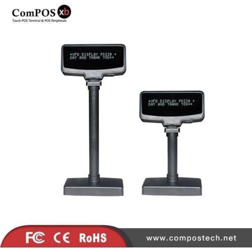 High Quality POS Peripheral VFD Height adjustable POS Customer Display USB Port 2x20 Characters VFD For Retail