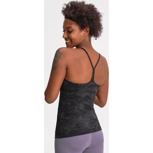 Y-type Padded Fitness Gym Athletic Yoga Vest Top Women Naked-feel Hip-length Breathable Sport Exercise Workout Tank Tops