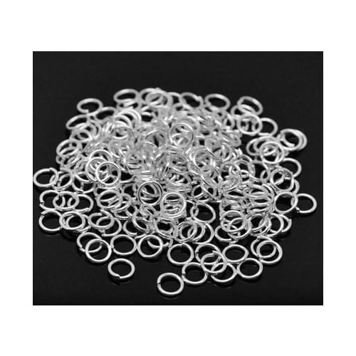 Jewelry Wholesale hot- Steel Silver Plated Open Jump Rings 5mm (1/4 "), Jewelry Accessories sold per lot of 200Pcs / Lot