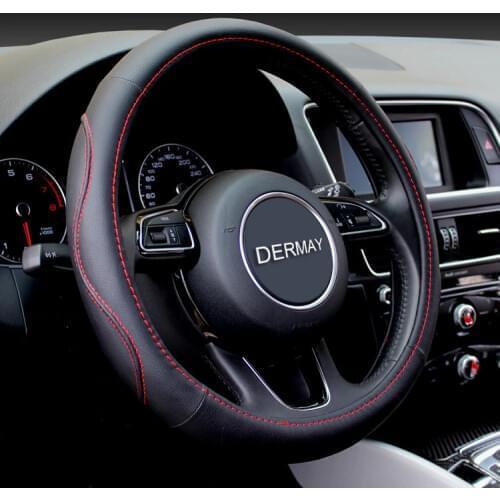 Factory Sale 38CM Universal Car Steering Wheel Cover High Quality Leather Luxury Auto Anti-slip Car-styling Cover