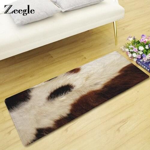 Zeegle Fur Pattern Floor Mat Non-slip Area Rug Bathroom Bath Mats Bedroom Carpet Bedside Mat Sofa Floor Mat Kitchen Area Rug