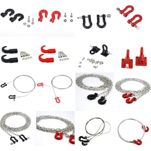 1/10 Shackle Bracket Trailer Hook Wire Tow Chain Rock for Crawler Traxxas TRX-4 Axial SCX10 90046 D90 TF2 Tamiya CC01