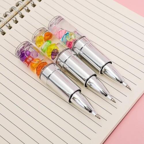 2Pcs Novelty Diamond Lipstick Pen Ballpoint Pen Cute Stationery Colored Ball Pens School Office Supplies Women Girls Gifts Prize