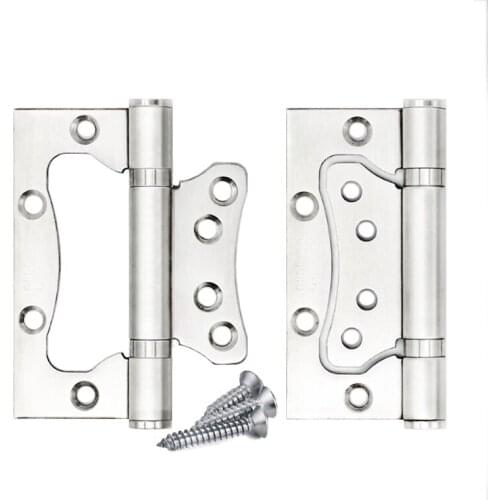2Pcs Furniture Accessories 4" 5-inch Free Slotted Door Hinge Thickened Silent 201 Stainless Steel for Cabinet Drawer Door