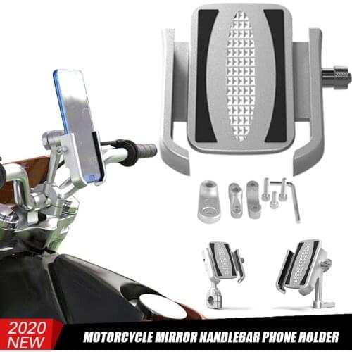Driving 2in1 Mirror 4-6.5 inch Phone Mount Aluminum Bicycle Handlebar Phone Holder Bracket Motorcycle Rearview Mirror GPS Holder