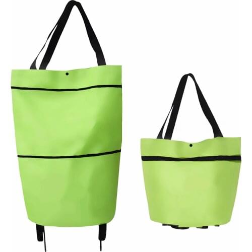 2 In 1 Foldable Shopping Cart Multifunction Storage Bag Premium Oxford Fabric Shoulder Bag High Capacity Cosmetic Bag