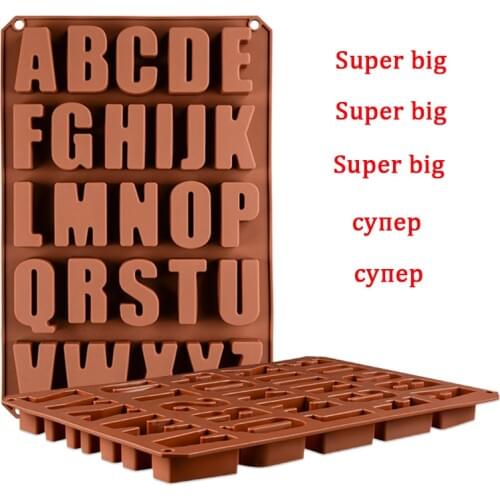 26 Large Letter Silicone Chocolate Cake Mold Mould Crafts Cookie Candy Ice Cube Silicone Cake Moulds New Dropshipping