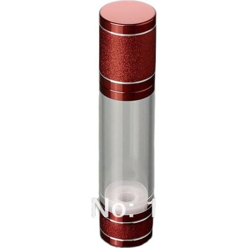 30ml RED airless bottle,white/transparent pump with red lid