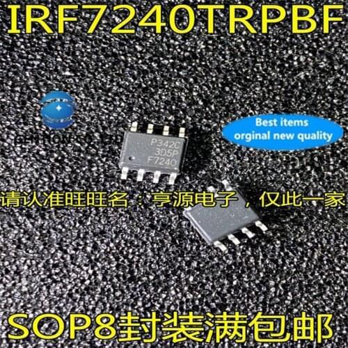 50Pcs IRF7240TRPBF IRF7240 Silkscreen F7240 P channel -40V -10.5A SOP8 in stock 100% new and original