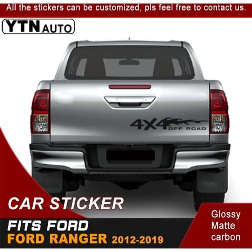 Car Decal For Ford Ranger T6 T7 T8 2012-2020 Car Accessories 1 Pcs 4x4 Car Sticker Tailgate Decal Off Road Graphic Vinyl Sticker